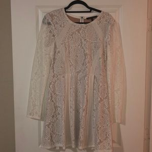 BCBG white long sleeve dress